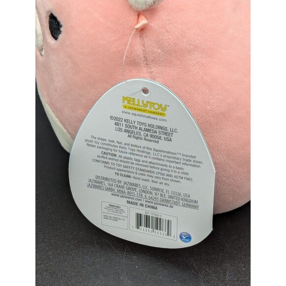 Squishmallows Kellytoy 5” Hettie the Pig Pink Bunny Rabbit Ears Easter Plush Toy - Picture 8 of 8